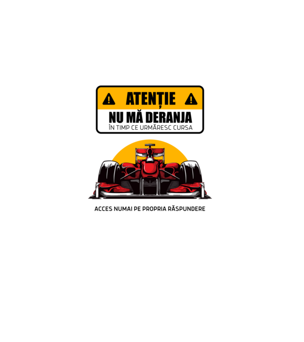 Atenție model alb pe tricou