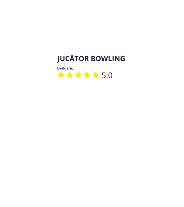 evaluare: jucător bowling de 5 stele model alb pe tricou