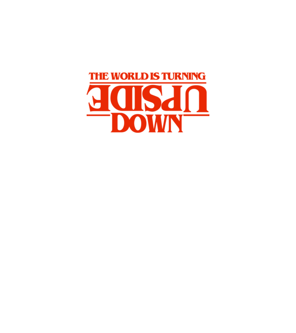 the world is turning upside down model negru pe tricou