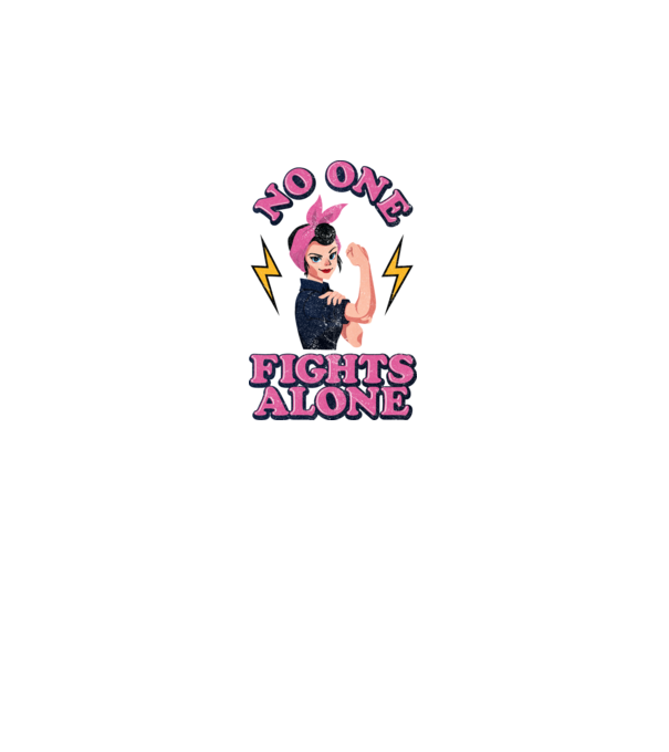 No one fights alone pinup texture model alb pe tricou