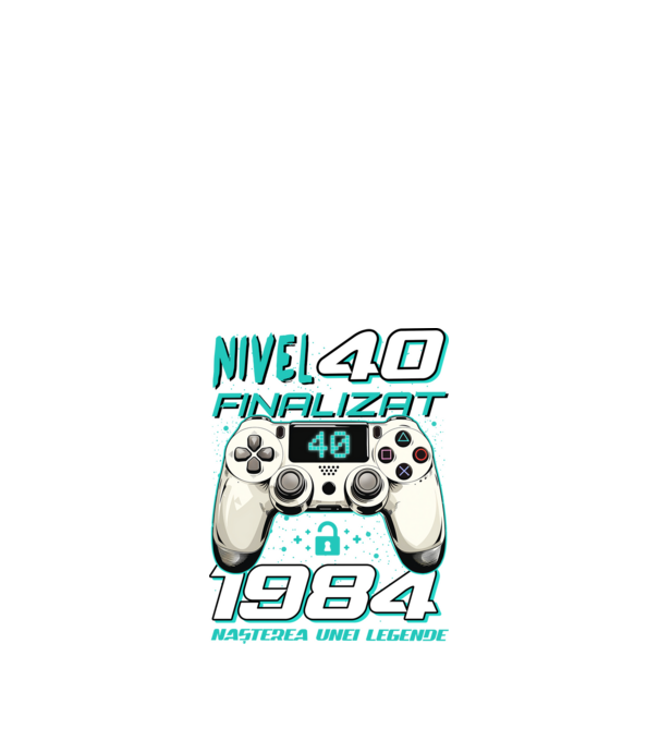Nivel finalizat 40 1985 model negru pe tricou