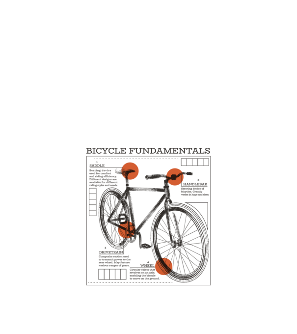 Bicycle fundamentals model nisipiu pe tricou