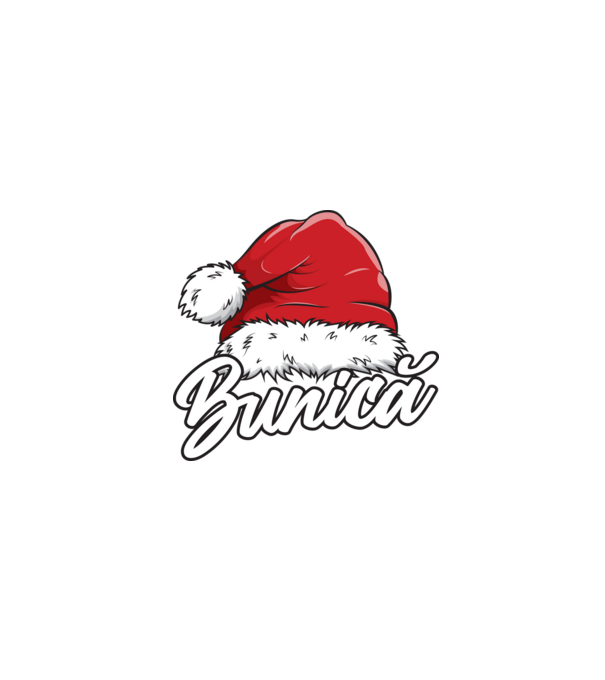 bunică Santa Hat model negru pe tricou