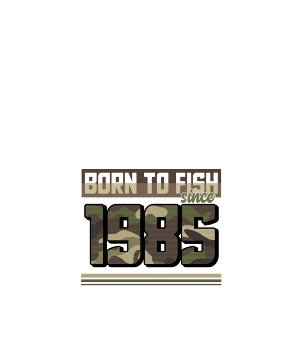 Born to fish since 1985 model negru pe tricou