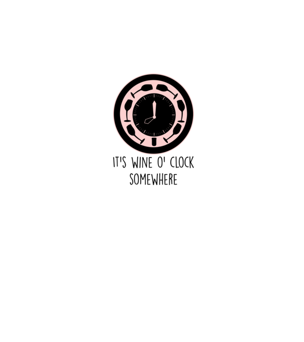 Wine o clock model alb pe tricou