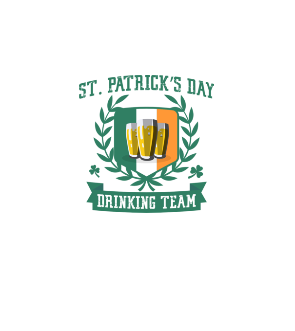 St Patrick Drinking team model alb pe tricou