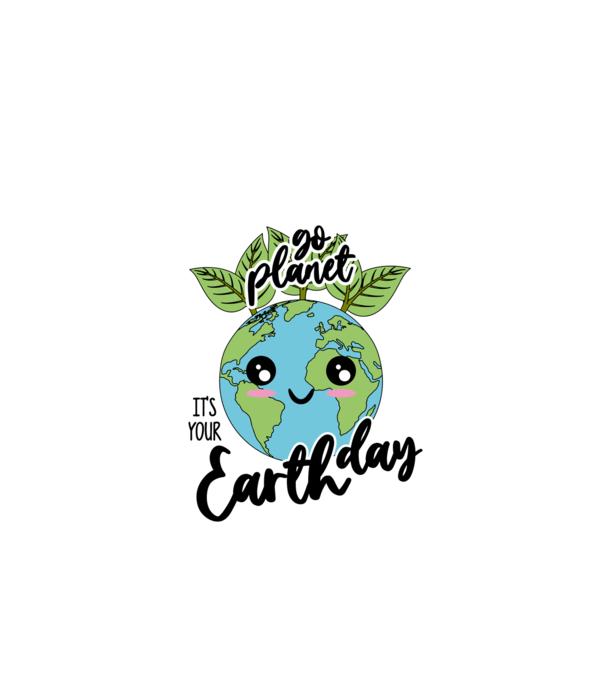 Go planet its your earth day model alb pe tricou