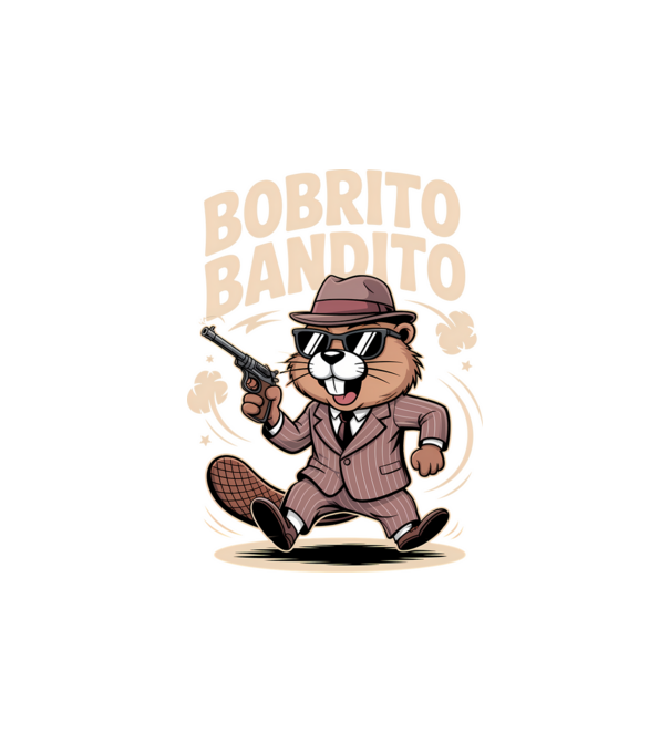 Bobrito Bandito model alb pe tricou