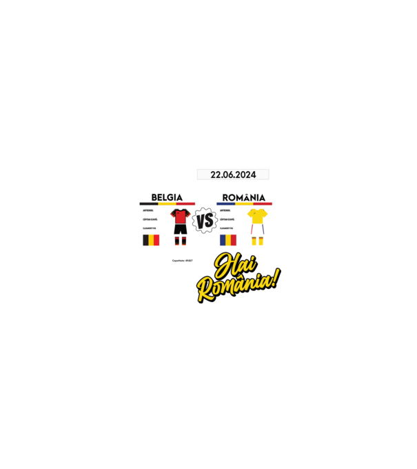 BEL-ROM euro 2024 calendar model negru pe tricou