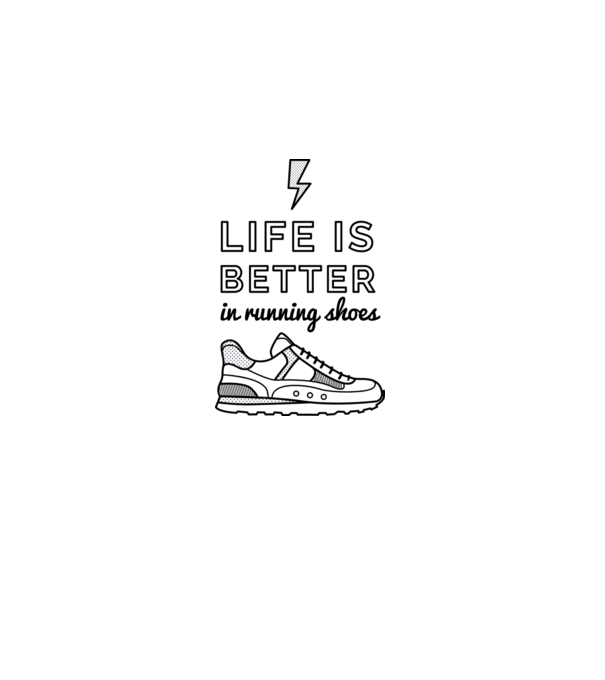 Life is better running shoes model roz neon pe tricou