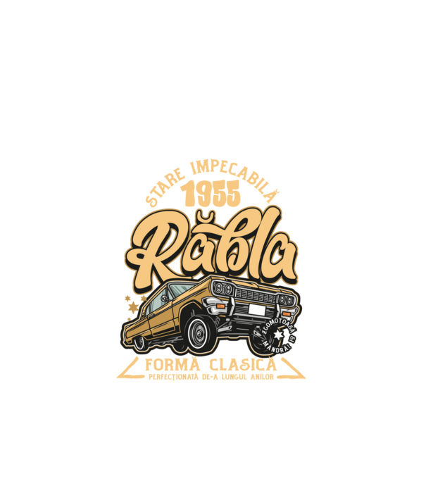 Rablă 1955 model negru pe tricou