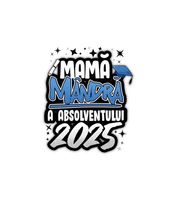 Mamă Mândră a absolventului model alb pe tricou
