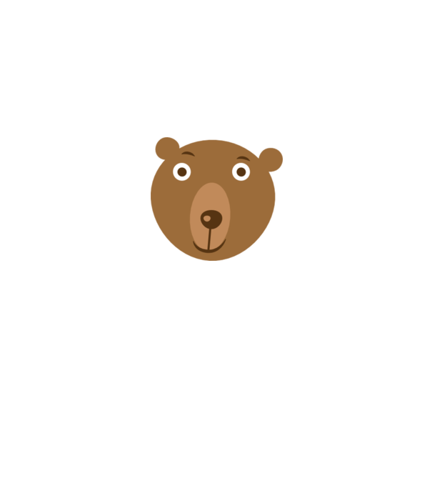 Bear Face model alb pe tricou