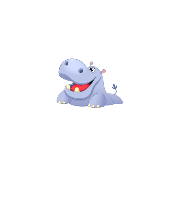Cute Hippo model negru pe tricou