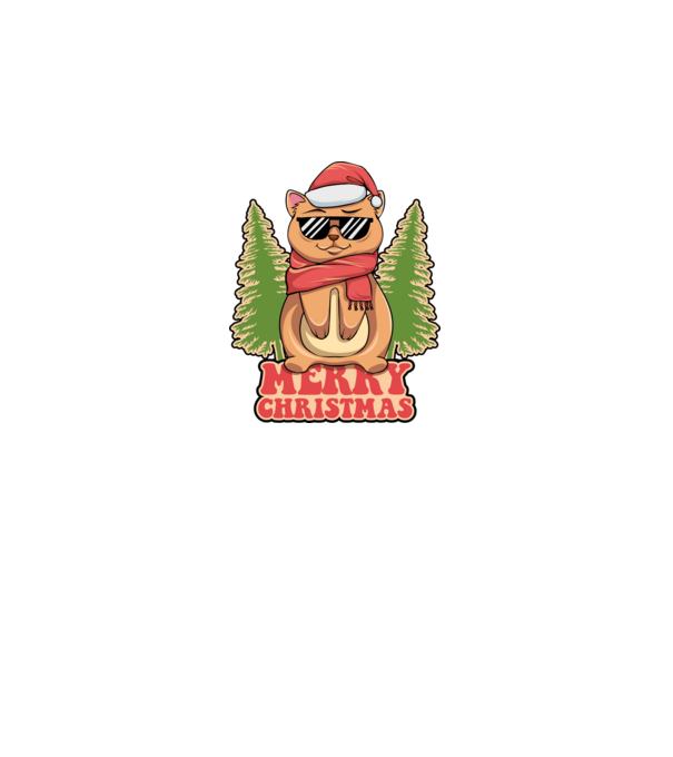 Merry christmas cat model negru pe tricou