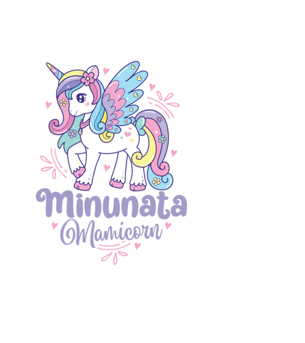 Minunata Mamicorn model albastru deschis pe tricou