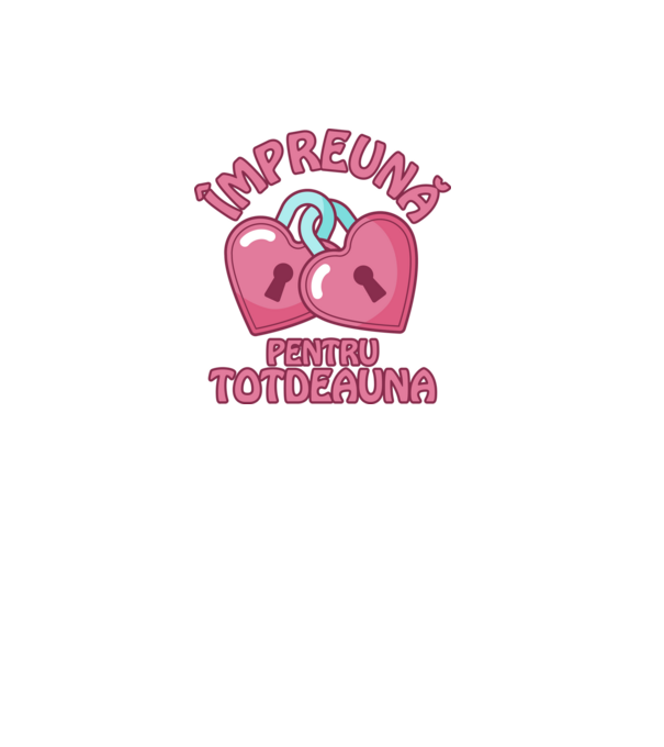 mpreună pentru totdeauna model alb pe tricou