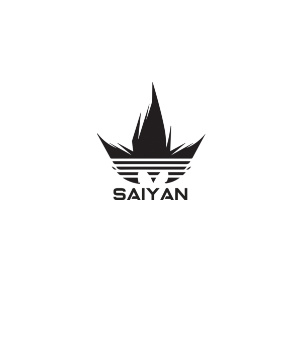 saiyan logo model alb pe tricou