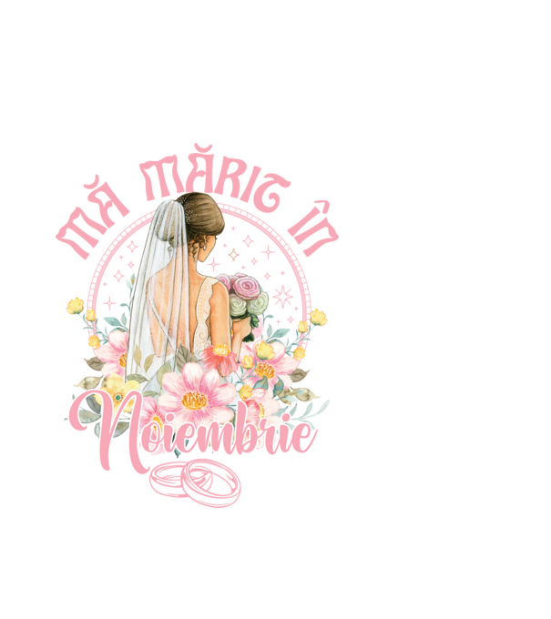 mă mărit - în noiembrie model alb pe tricou