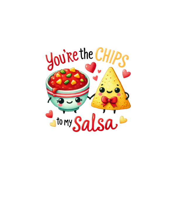 Chips to my Salsa model alb pe tricou