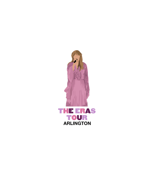 Taylor Swift The Eras Tour Arlington 3 model alb pe tricou