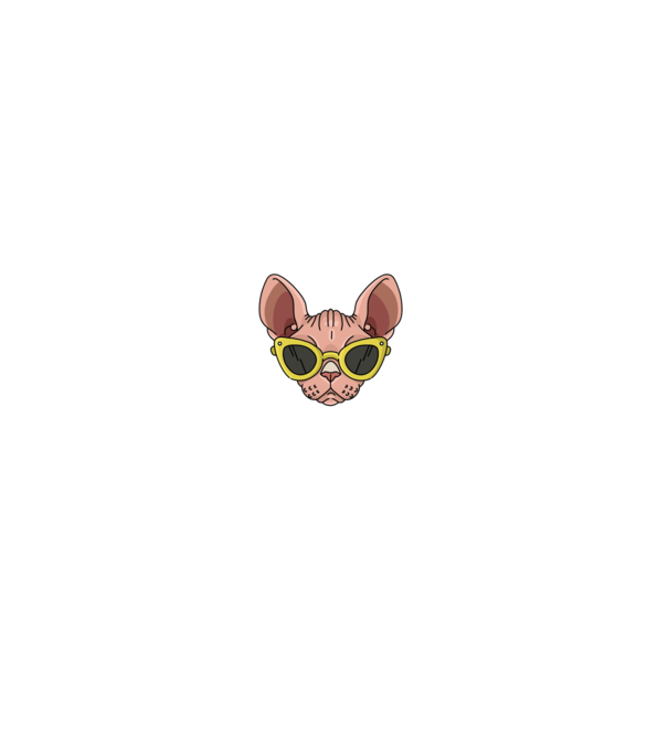 cool cats have no hair model negru pe tricou