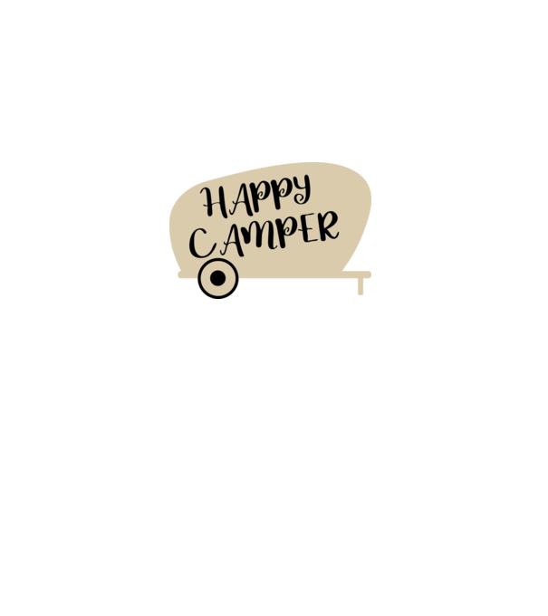 Happy camper text model negru pe tricou