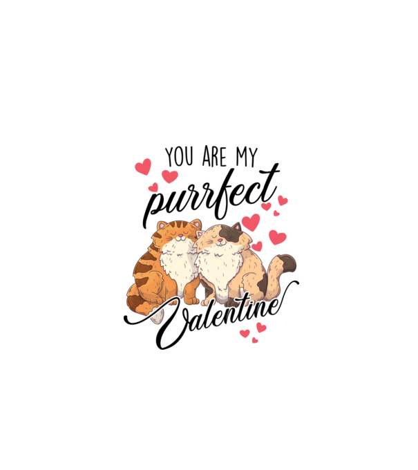 My purrfect valentine model alb pe tricou