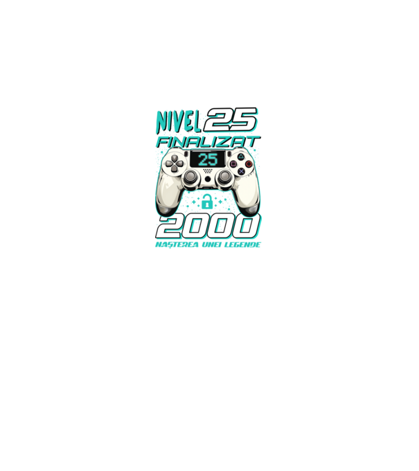 Nivel finalizat 25 2000 model negru pe tricou