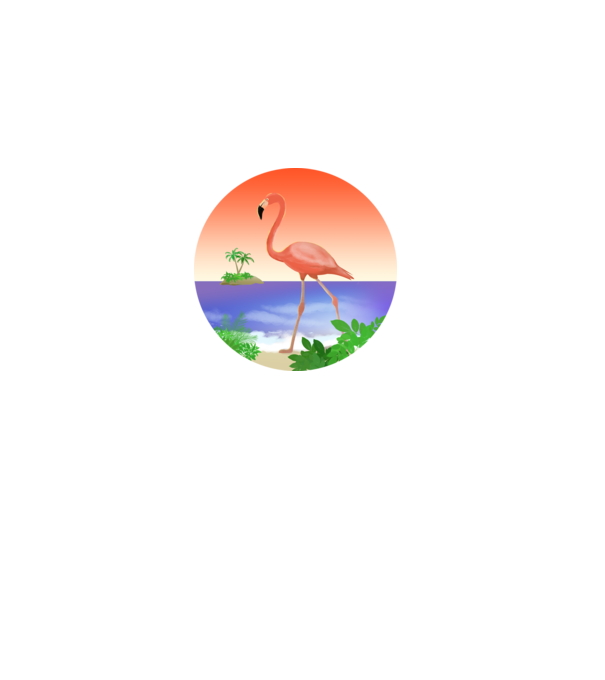 Flamingo model alb pe tricou