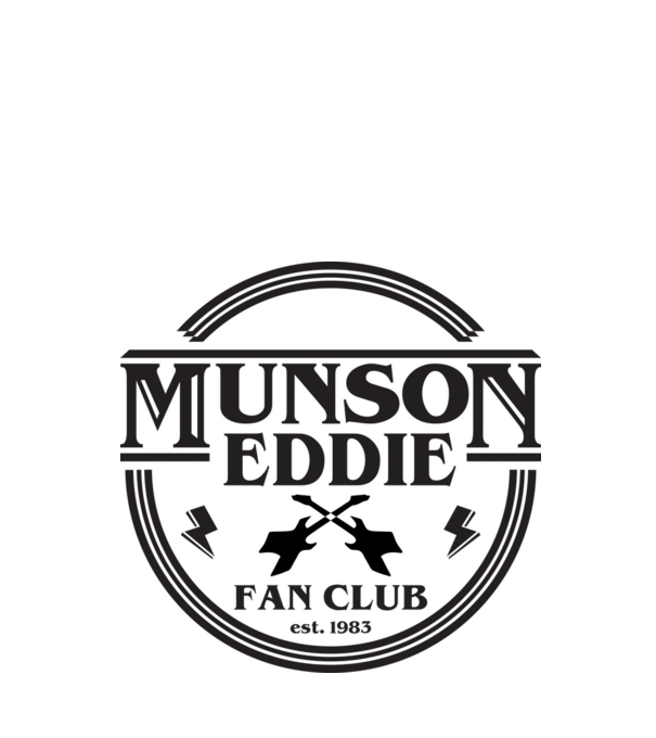 eddie munson fan club est 1983 model alb pe tricou