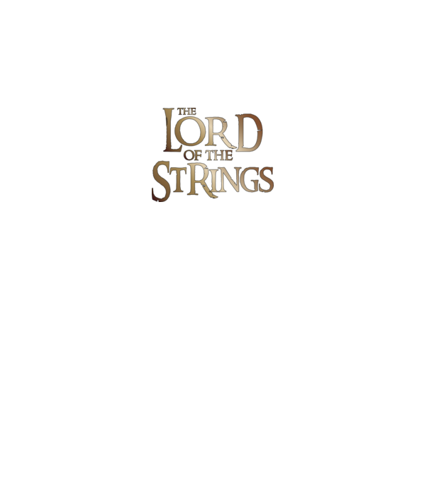 Lord of the Strings model negru pe tricou
