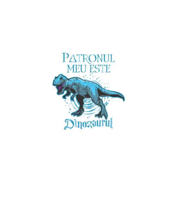 Patronul meu este dinozaurul model negru pe tricou