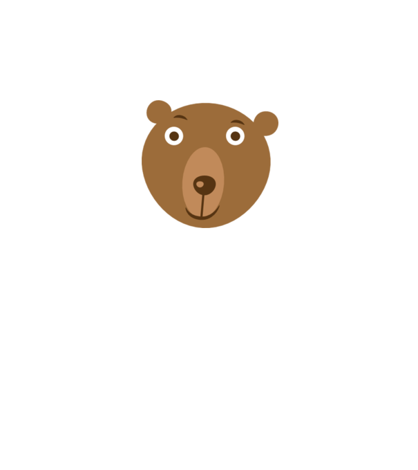 Bear Face model alb pe tricou