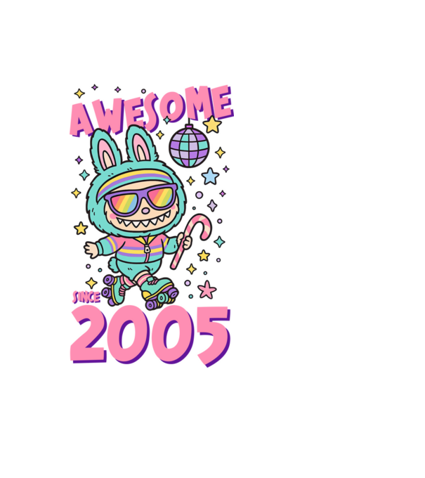 Awesome since 2005 - Labubu model negru pe tricou