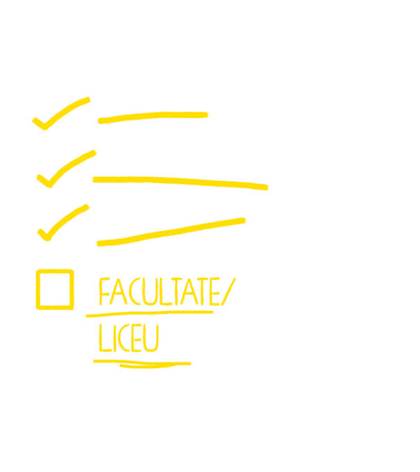 Cheklist educație - Gimnaziu negru model alb pe tricou