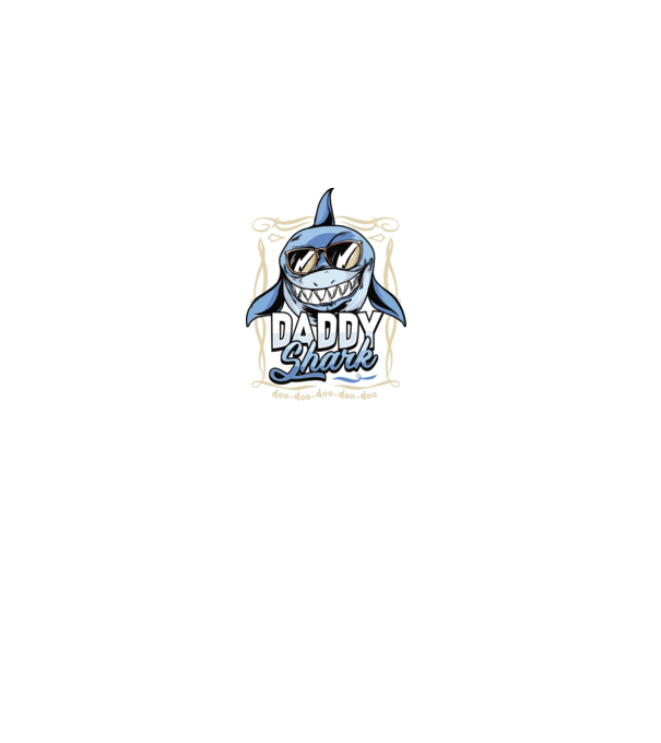 Daddy Shark model negru pe tricou