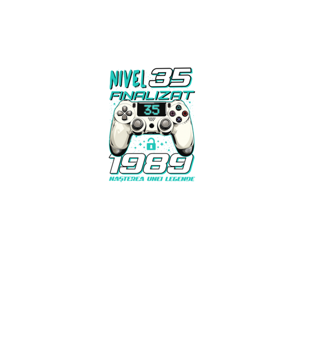 Nivel finalizat 35 1990 model turcoaz pe tricou