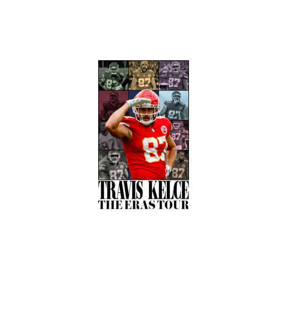 Taylor Swift Eras Travis Kelce model alb pe tricou