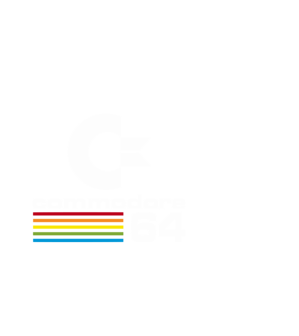 Commodore 64 logo on black model negru pe tricou