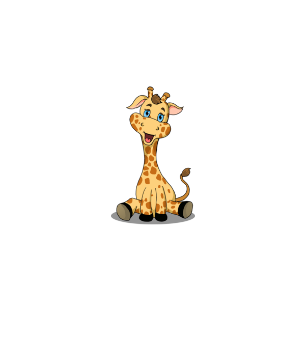 Cute giraffe model alb pe tricou