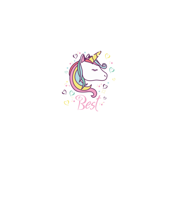 Unicorn Best model negru pe tricou