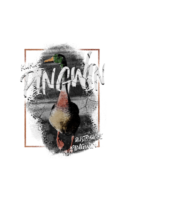 Kurwa pingwin model alb pe tricou
