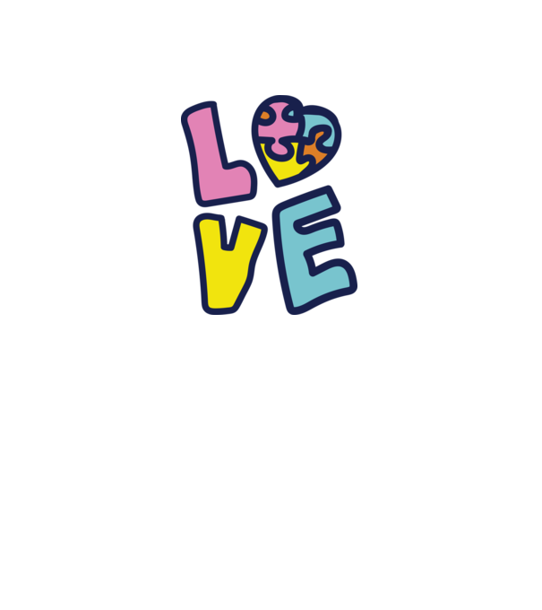 Ziua Mondială a Autismului LOVE model gri pe tricou