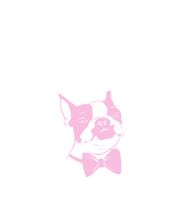 Boston Terrier model alb pe tricou