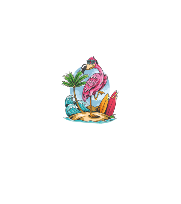 Surfer flamingo model negru pe tricou
