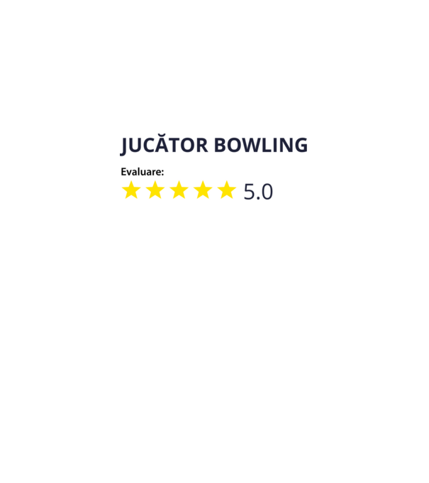 evaluare: jucător bowling de 5 stele model alb pe tricou