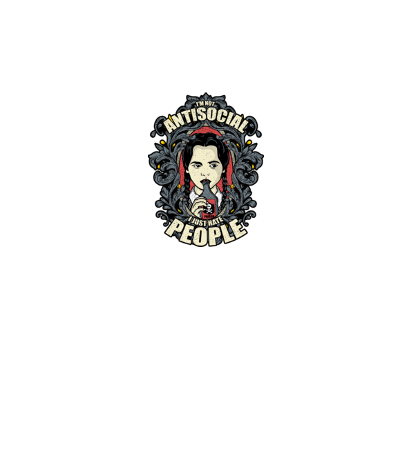 Wednesday - Im not antisocial model turcoaz pe tricou