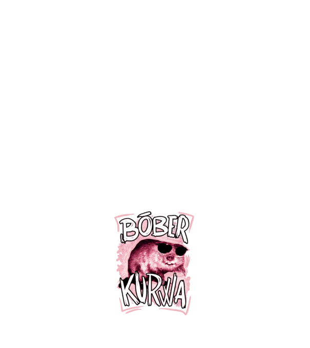 Bóber wtf model alb pe tricou