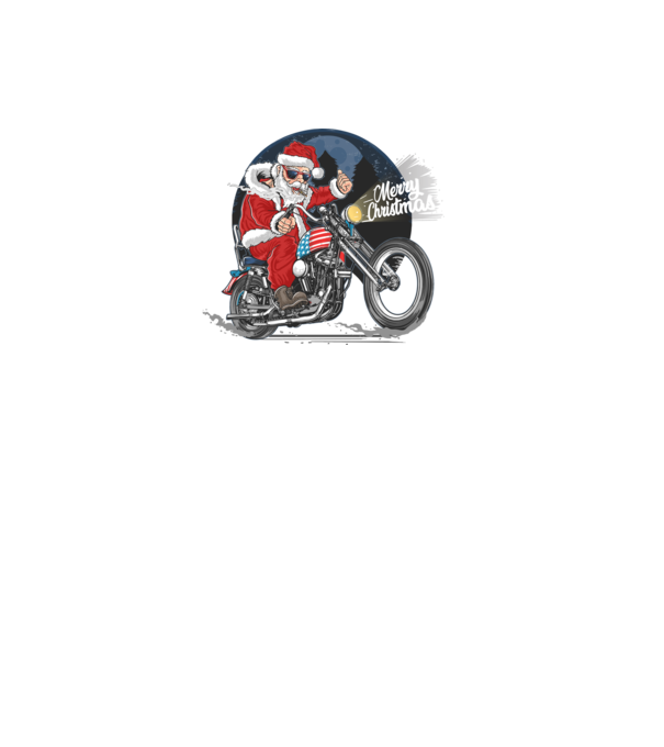 Santa Motocicletă Merry Christmas model negru pe tricou